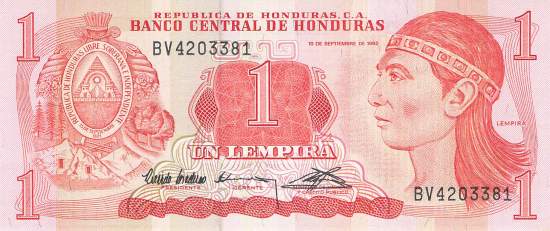 1 Lempira 10.9.1992